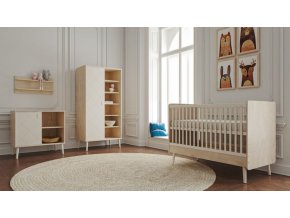 Velká 4-dílná sada 2+2 dětského pokoje Faktum Peak Natural zahrnuje dvoudílnou skříň, poličku +  přebalovací komodu s přebalovacím nástavcem zdarma.
