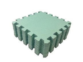 Hrací podložka puzzle Light Green 90x90 cm, rozbaleno