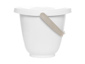 Kyblík na pleny s víkem LUMA - White, bílo krémový