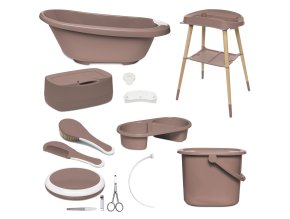 4Koupací sada Bébé-jou Sense Plus 8 dílná Mocha Mousse, digit., hnědá