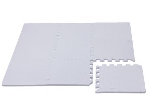 Hrací podložka puzzle s okrajem Silver 92x92 cm, výška 1,4cm, 9 ks, stříbrné