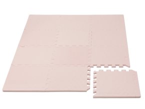 Hrací podložka puzzle s okrajem Light Pink 92x122 cm, výška 1,4cm, 12 ks, růžová