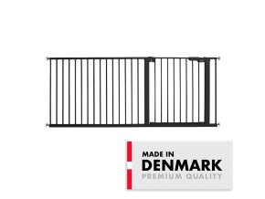 500926 Baby Dan zábrana Premier Extra široký 183 cm černý Made in Denmark tlakové upevnění bez vrtání