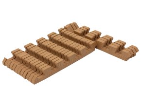 Sada 16ks hnědých okrajů pro pěnové nebo korkové puzzle 120x120cm, rialtobaby nebo babydan