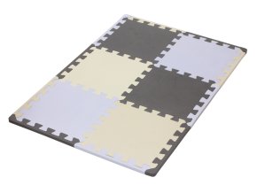 Hrací podložka puzzle s okrajem Silver Beige Grey 62x92 cm