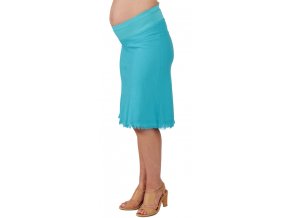 Těhotenská sukně Rialto Sanem lněná tyrkysová 01247