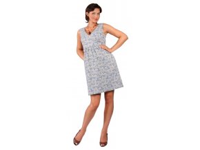 Těhotenské šaty Rialto Loker modrá + květ 0263 (Dámská velikost 40)
