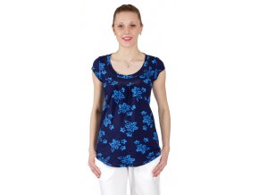 Těhotenské tričko Rialto Remich modrý tisk 4106 (Dámská velikost 36)
