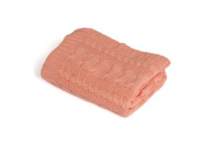 Pletená deka bavlna,růžová,copánky, Rialto Baby