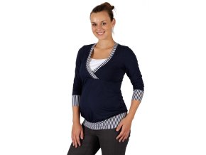 Těhotenské a kojicí tričko Rialto Darle modrá 0466 (Dámská velikost 36)