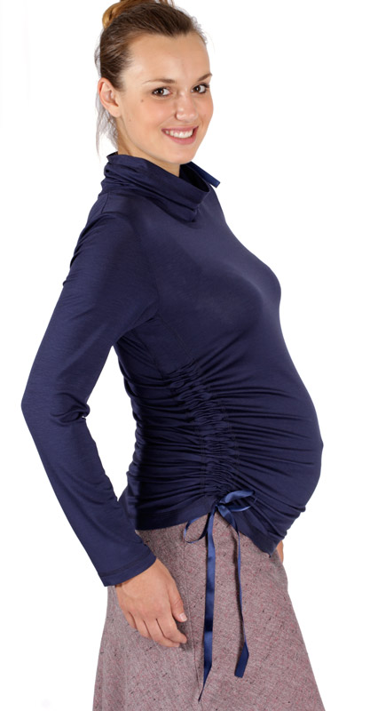 Těhotenské tričko Rialto Rollot modrá 0232 Dámská velikost: 38