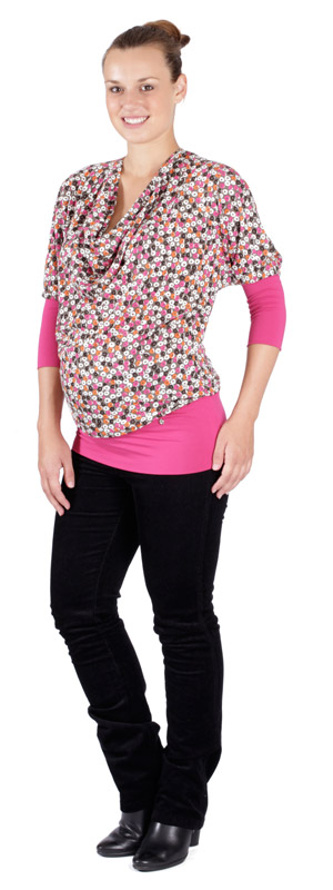 Těhotenské tričko Rialto Rivera růžový puntík 0257 Dámská velikost: 42
