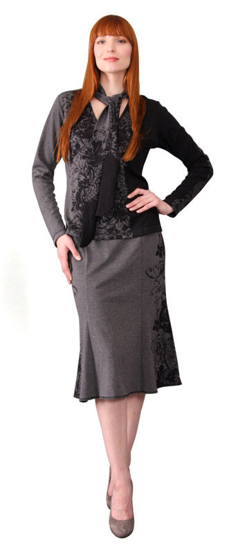 Dámská sukně Rialto Capelini šedá bordura 0292 Dámská velikost: 38
