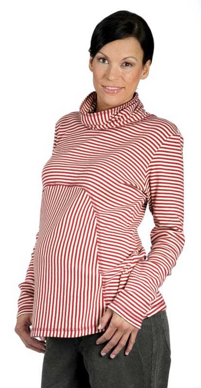 Těhotenské tričko Rialto Greagorry červenobéžové 0157 Dámská velikost: 42