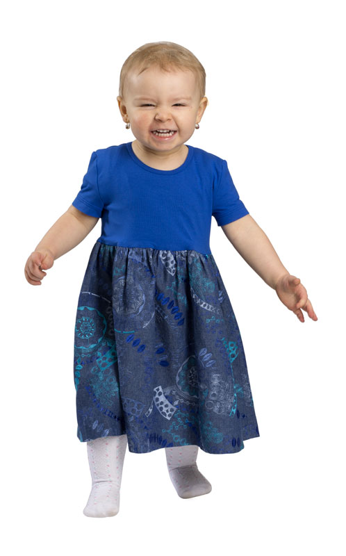 Dětské šaty Rialto UNNA - modrá výšivka 0406