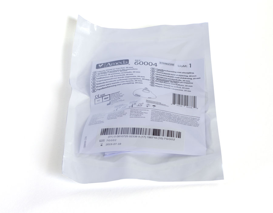 Ameda Chránič bradavek 24mm,Ameda, sterilní balení" "Druh:prsní kloboučky a tvarovače|Materiál:silikonové|Typ produktu:na bradavky|velikost:L|