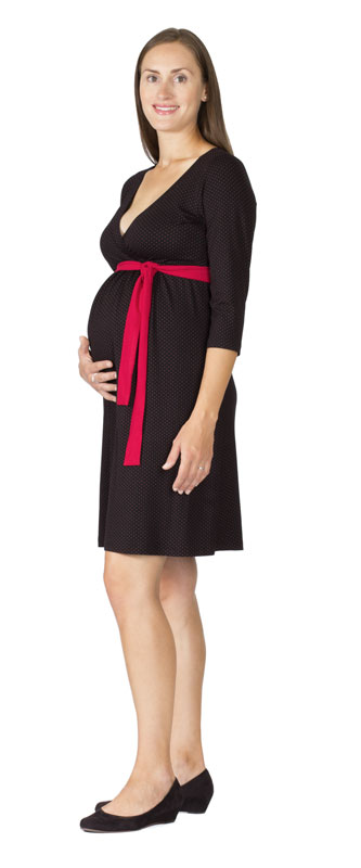 Těhotenské a kojící šaty Rialto Laffaux černé s puntíky 0538 Dámská velikost: 36