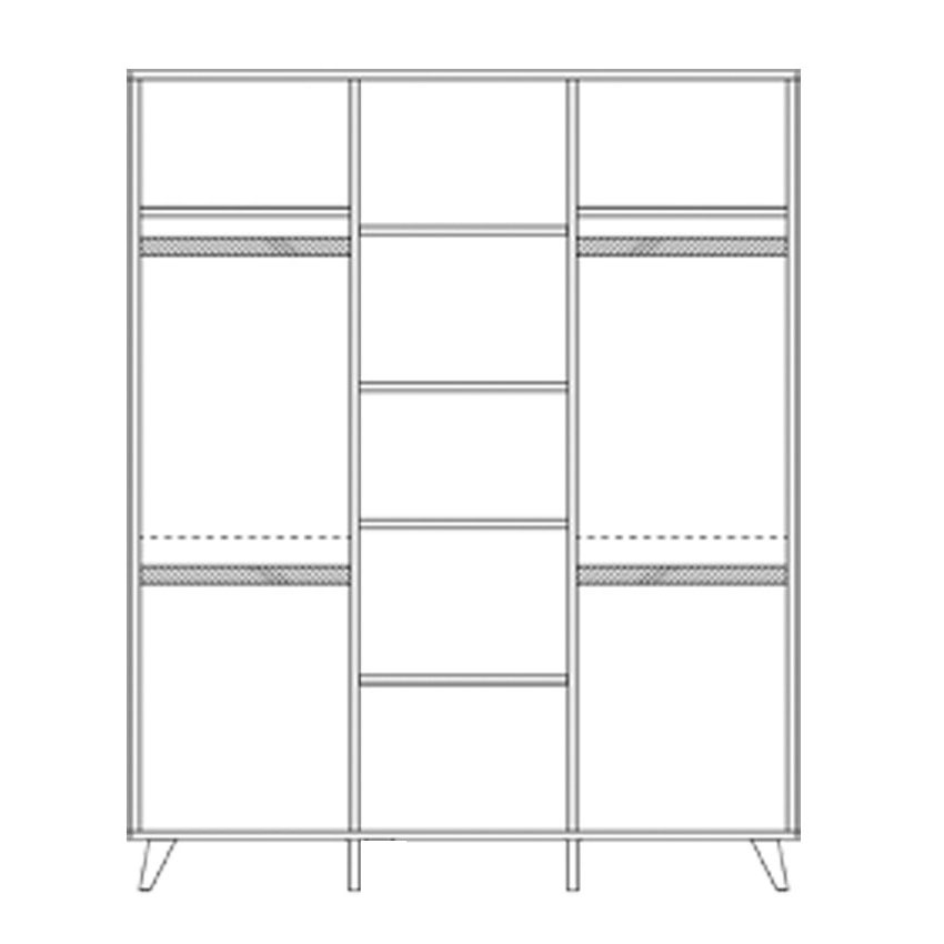 Faktum Skříň třídílná Faktum Colette Grey" "Hloubka:57|Materiál:laminové|Šířka:143|Výška:190|