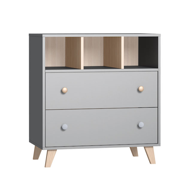 Faktum Komoda Faktum Colette Grey" "Barva:šedé|Hloubka:74 cm|Šířka:86 cm|Typ:komody|Výška:92 cm|