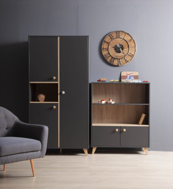 Faktum Polouzavřená skříňka Faktum Colette Antracit" "Barva:antracitové|Typ:komody|