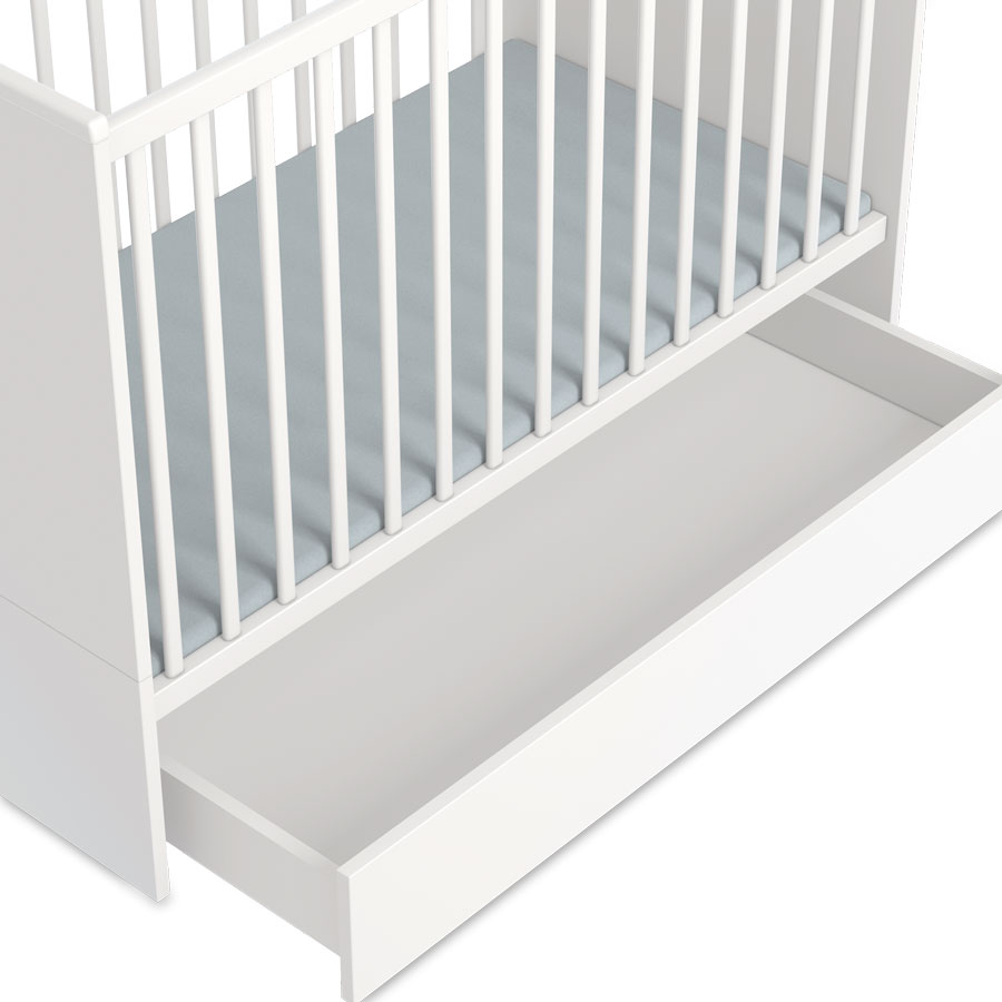 Faktum Postýlka Faktum Némó White 120 x 60 cm, lišta proti okusu, kontejner" "Barva:bílé|Hmotnost:35 kg|Materiál:lamino, masiv|Nábytková řada:Némó White|Požadované vlastnosti:Vyndávací příčky|Výška:91 cm|Značka:Faktum|