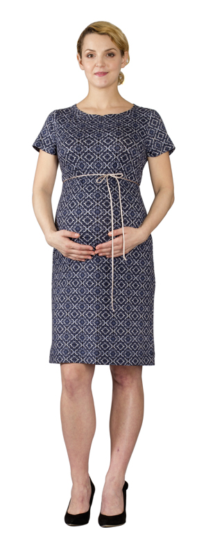 Těhotenské šaty Rialto LaClere modré kosočtverce 0561 Dámská velikost: 38