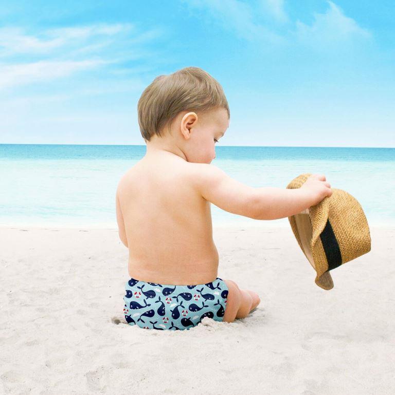 Bambino Mio Kojenecké plavky Whale wharf, vel. L" "Barva:modré|velikost kojeneckých plavek:L - od 1 roku do 2 let (9-12 kg)|