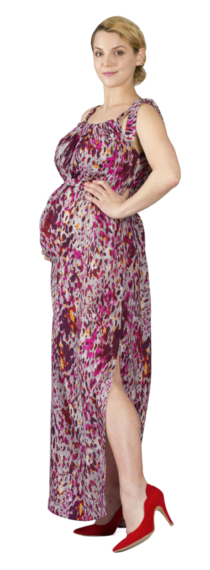 Těhotenské šaty Rialto Lenou šedorůžová tygr 0407 Dámská velikost: 36
