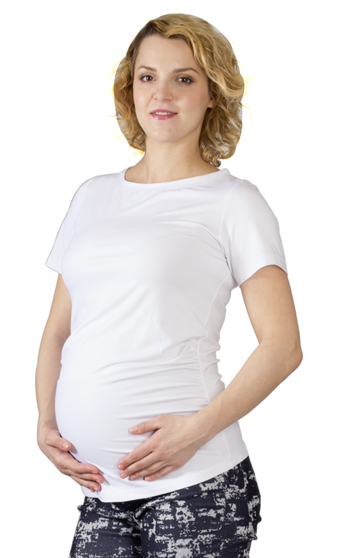 Těhotenské basic tričko Rialto Rotte bílá 0312 Dámská velikost: 42