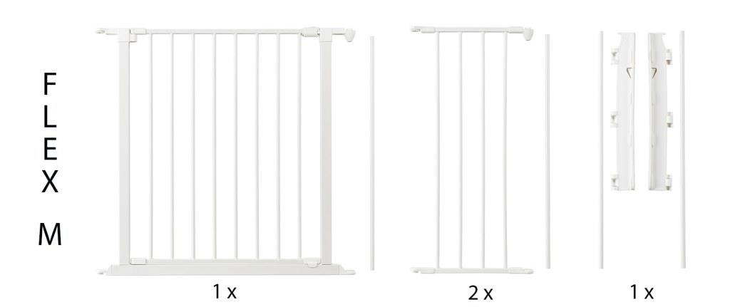 Baby Dan Prostorová zábrana Flex M bílá 90-140 cm" "Barva:bílé|Druh zábrany:zábrana prostorová|Materiál:kov|Určení zábrany:bytové|