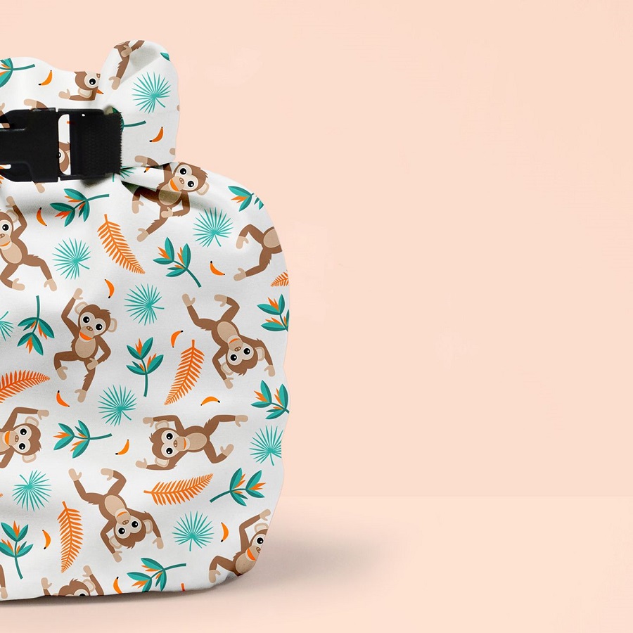 Bambino Mio Taška na plenky Spider Monkey" "Barva:Bílá|Druh:tašky|Objem:1,5|Vzor:Spider monkey|