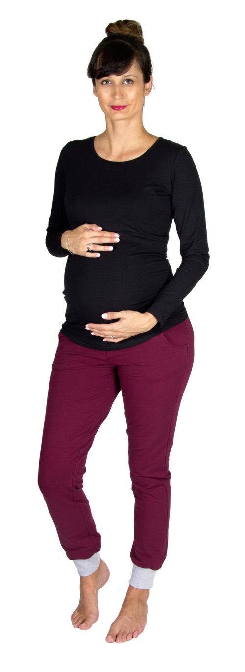 Těhotenské a kojící tričko z modalu Rialto Dora, černé 0172 Dámská velikost: 34