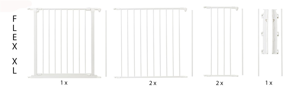 Baby Dan Prostorová zábrana Flex XL bílá 90-270 cm" "Barva:bílé|Druh zábrany:zábrana prostorová|Materiál:kov|Určení zábrany:bytové|