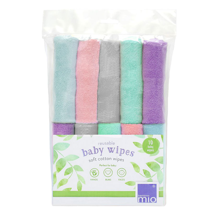 Bambino Mio Opakovaně použitelné dětské ubrousky 10ks, cloud