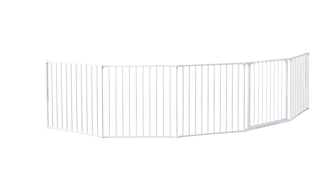 Baby Dan Prostorová zábrana Supreme OLAF XXX bílá 90-350 cm" "Barva:bílé|Druh zábrany:zábrana prostorová|Materiál:kov|Určení zábrany:bytové|