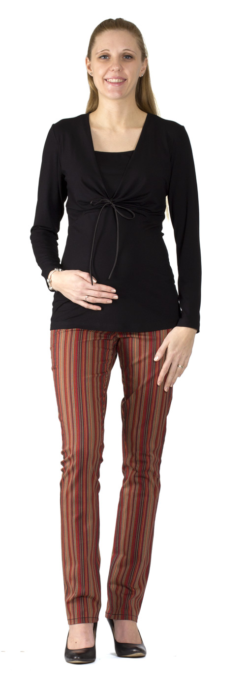 Těhotenské a kojící tričko Rialto Dechy, černé 0156 Dámská velikost: 36