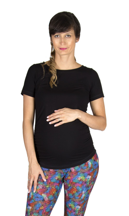 Těhotenské basic tričko Rialto Rotte černé 0156 Dámská velikost: 42