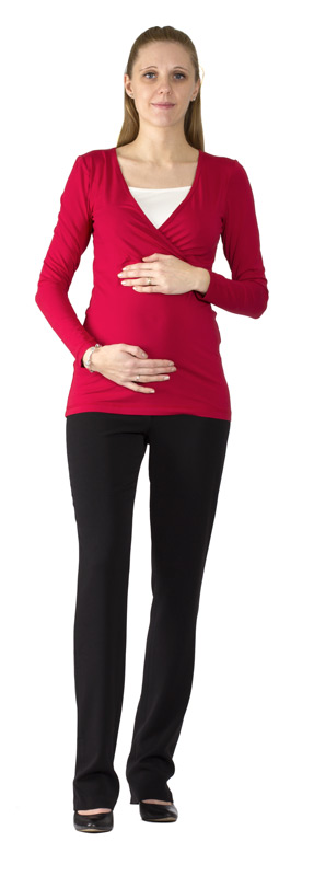 Těhotenské a kojící tričko Rialto Devin, červená 0441 Dámská velikost: 34