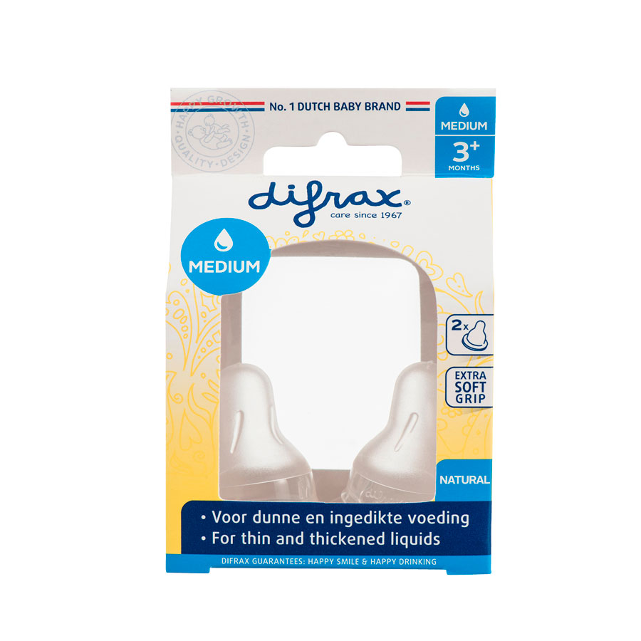 Difrax Savička Difrax Natural - M - 2ks" "Druh:savičky|Materiál:silikonové|velikost:3+ měsíců|