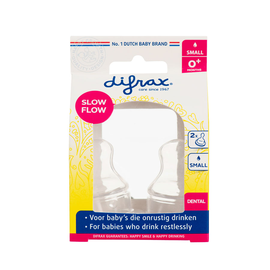 Difrax Savička Difrax Dental - S - 2ks" "Druh:savičky|Materiál:silikonové|velikost:0-3 měsíců|