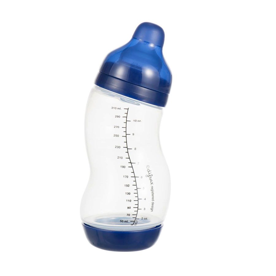 Difrax Kojenecká S-lahvička Difrax, široká, Antikoliková, tmavě modrá - 310 ml" "Barva:modré|Materiál:plastové|Objem:310 ml|Typ produktu:láhve|