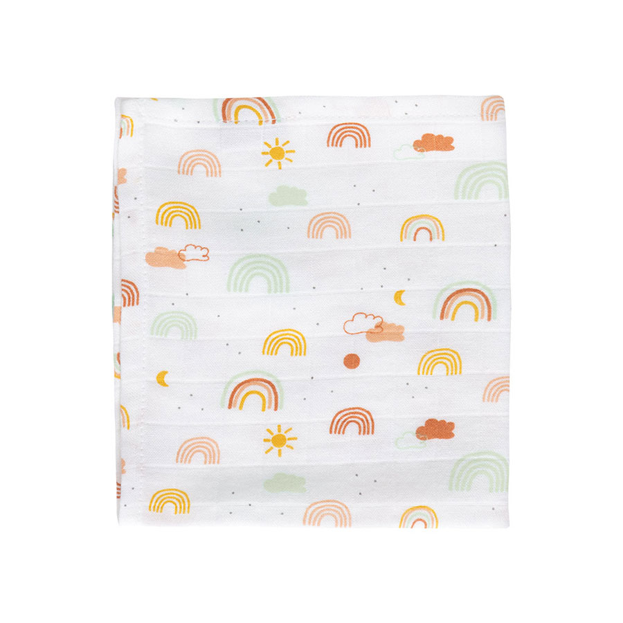 Bebe-Jou Mušelínová žínka na obličej 3ks Rainbow Sky" "Barva:zelené|Druh:mycí žínky|Použití:pro kojence|Vzor:Rainbow Sky|