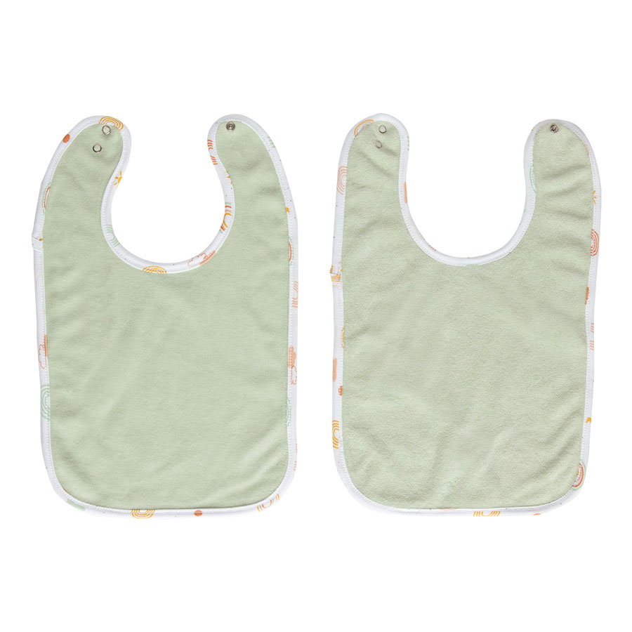 Bebe-Jou Bryndáčky Bébé-Jou Rainbow Sky 2ks" "Materiál:100% bavlna|Vzor:Rainbow Sky|Zapínání:baby patent|