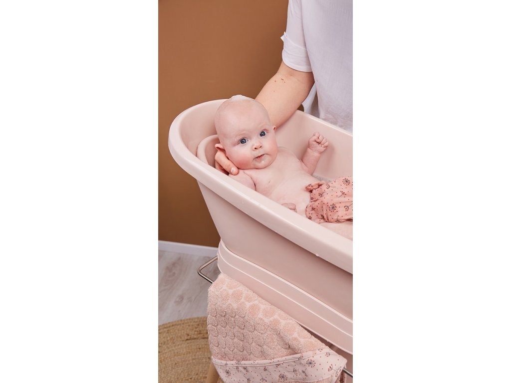 Bebe-Jou Sada digitální vaničky Bébé-Jou Sense Edition Mellow Rose se stojanem" "Barva:růžové|Druh:koupací sada|Vzor:Fabulous - Mellow Rose|