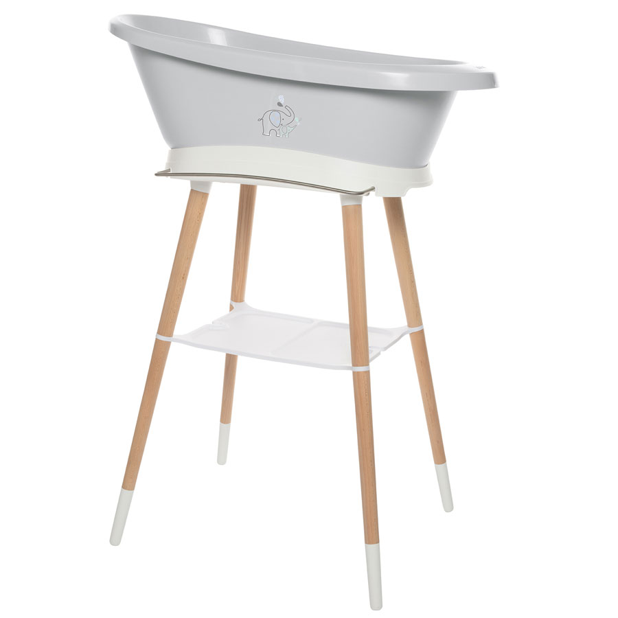 Bebe-Jou Sada vaničky Sense Ollie a stojanu Sense White" "Barva:šedé|Druh:koupací sada|Vzor:Ollie|