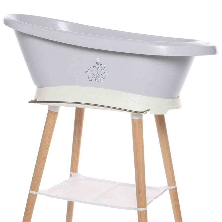 Bebe-Jou Sada vaničky Sense Ollie a stojanu Sense White" "Barva:šedé|Druh:koupací sada|Vzor:Ollie|