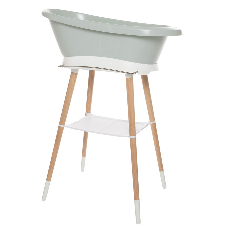 Bebe-Jou Sada vaničky Sense Sky Green a stojanu Sense White" "Barva:zelené|Druh:koupací sada|Vzor:Fabulous - Sky Green|