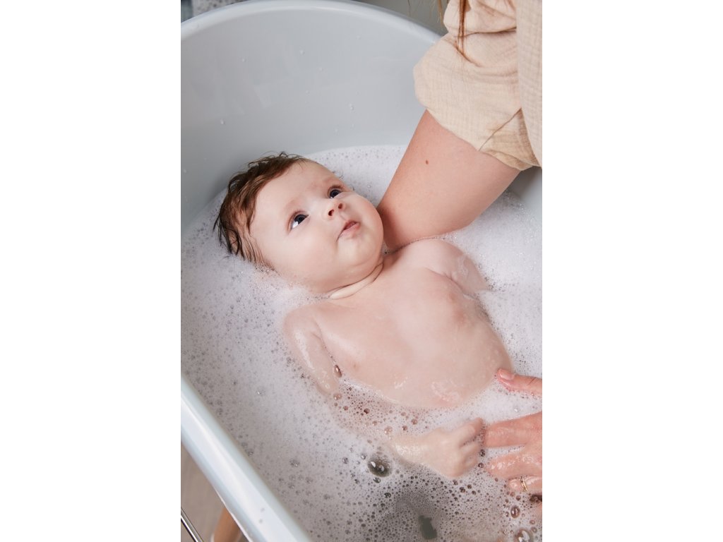 Bebe-Jou Sada vaničky Sense Sky Green a stojanu Sense White" "Barva:zelené|Druh:koupací sada|Vzor:Fabulous - Sky Green|