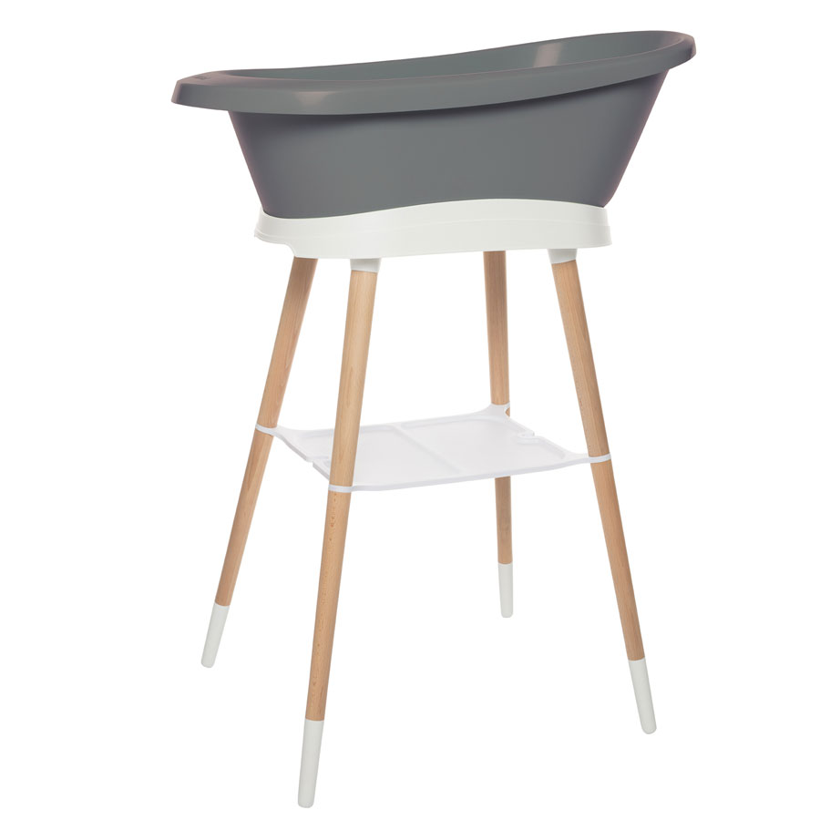 Bebe-Jou Sada vaničky Sense Griffin Grey a stojanu Sense White" "Barva:šedé|Druh:koupací sada|Vzor:Fabulous - Griffin Grey|