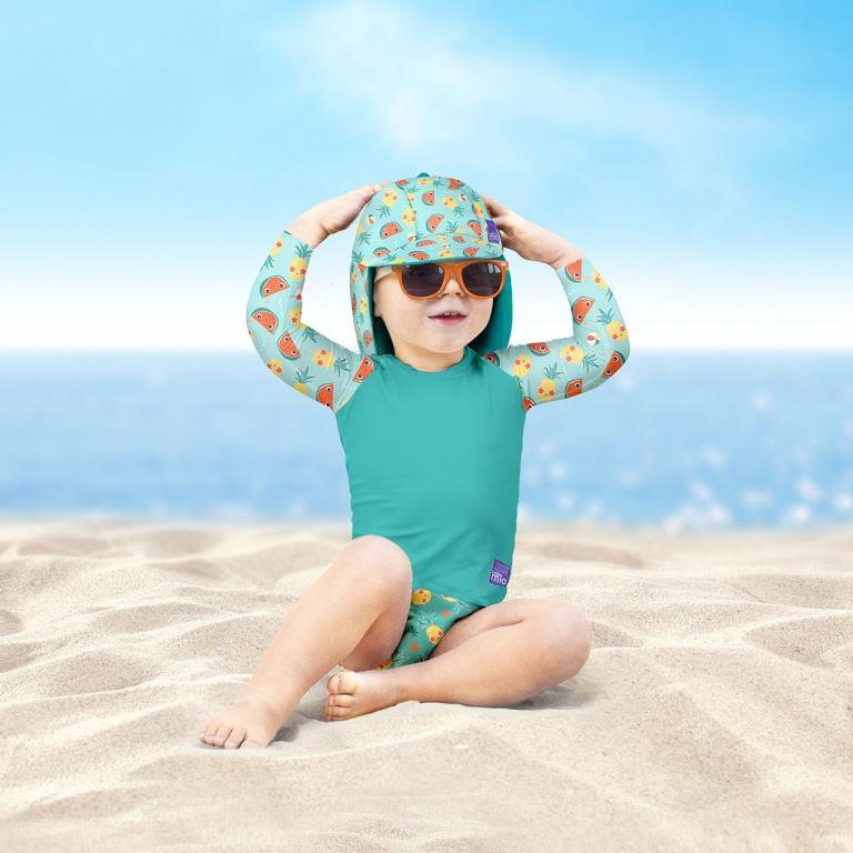 Bambino Mio Dětská koupací čepice, UV 40+, Tropical, vel. L/XL" "Barva:tyrkysové|Vzor:Tropical|